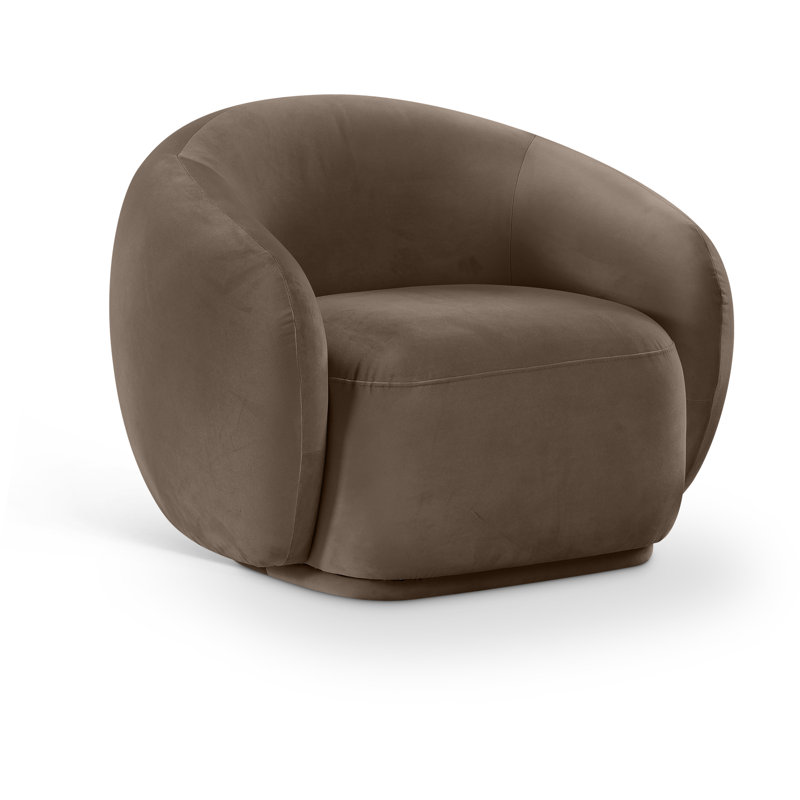 Emery Velvet Chair, Brown Velvet