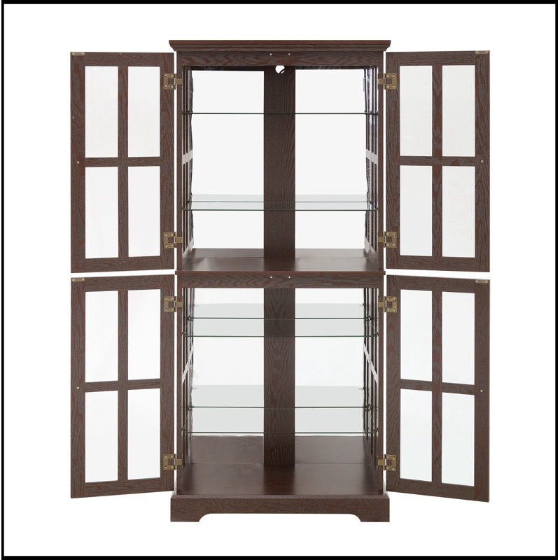 Arria avec 4 portes vitrées et tablettes réglables, Cerisier