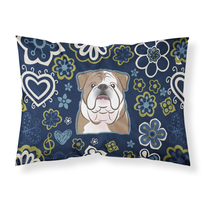 Taie d’oreiller floral, Bouledogue anglais