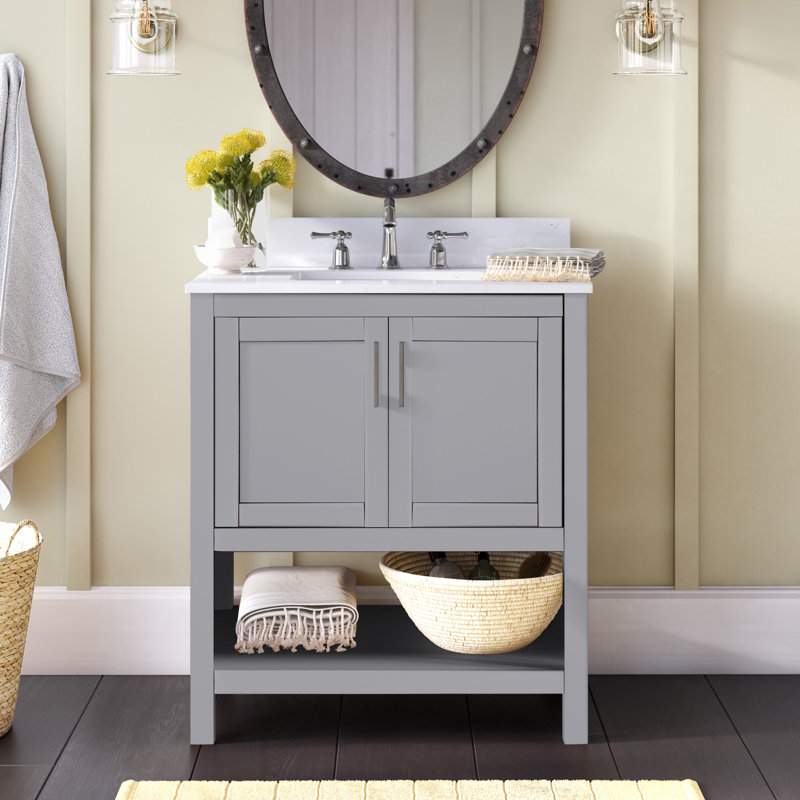 Ensemble de meuble-lavabo simple 30 po Scottsbluff, gris