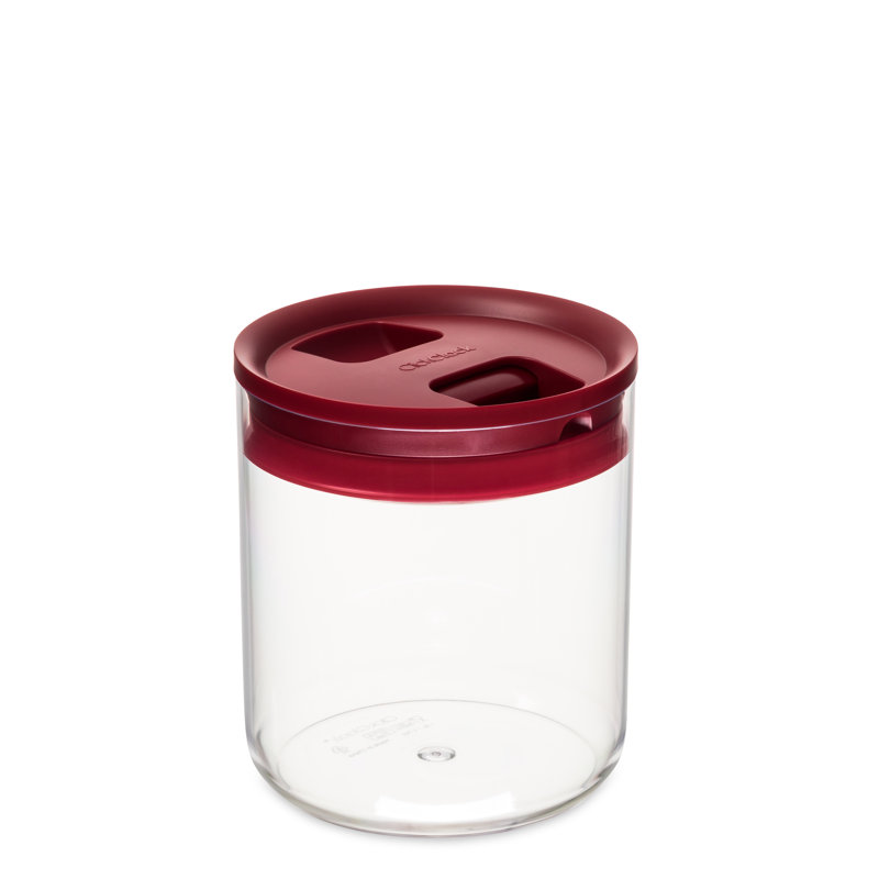 ClickClack 1,6 pte Pot rond, Rouge / transparent