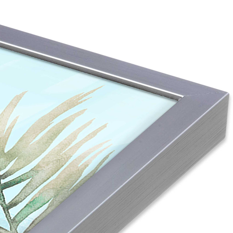 Imprimé Beachside Christmas II, Cadre simple en chrome poli poli, H 17,75 po x l 17,75 po x P 1,25 po