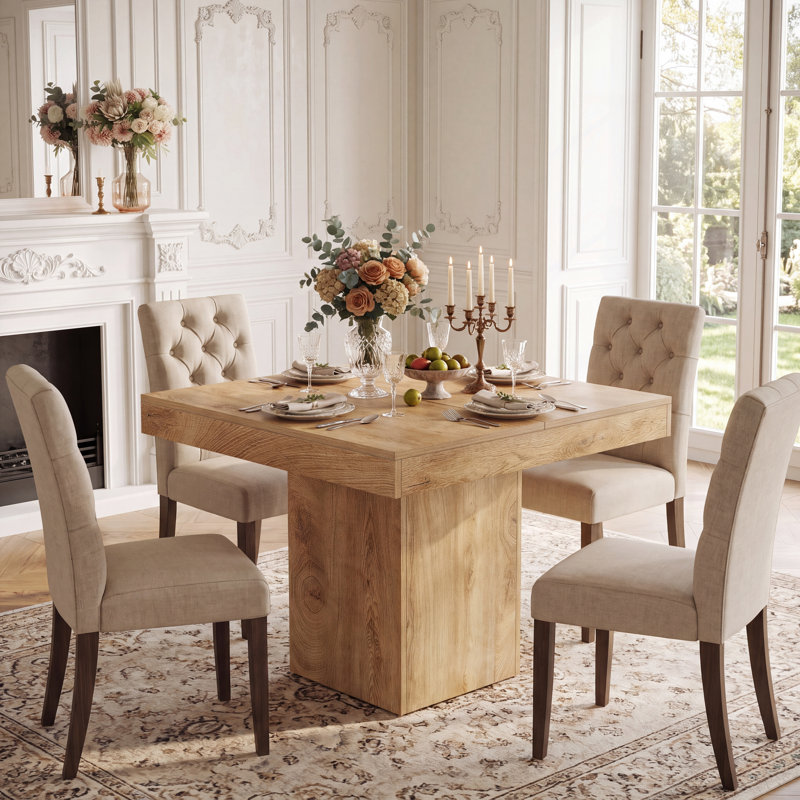 39" Square Dining Table for 4, Natural