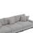 3 - Piece Upholstered Gray Chenille Modular Sectional Sofa with Armrests & Throw Pillows-502441074