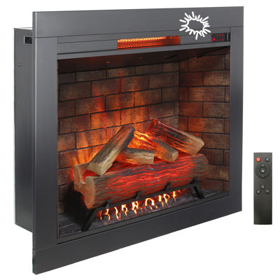 Foyer électrique à infrarouge avec insert de 33 pouces et ensemble de garniture amovible - Chaufferette à écran tactile pour la décoration de la maison Foyer sans fumée et bruit de flammes craquantes