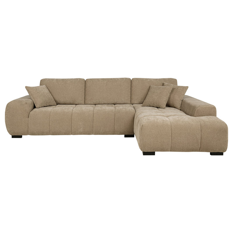 Canapé modulaire rembourré Briner Camel, Tissu chameau