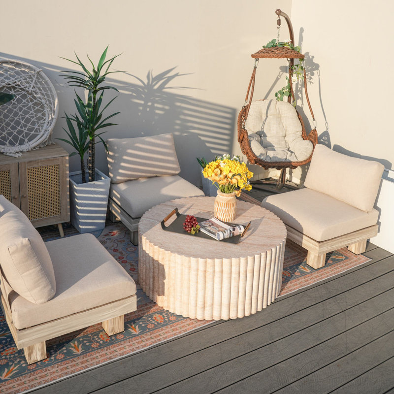 Ensemble de conversation avec chaises multiples d'extérieur Fulgentas Shenia
