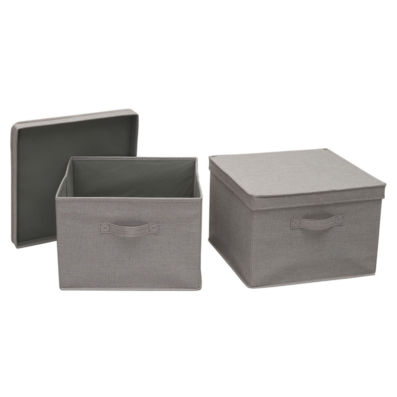 Wide Storage Box, Silver, 12" H x 18.5" W x 15" D