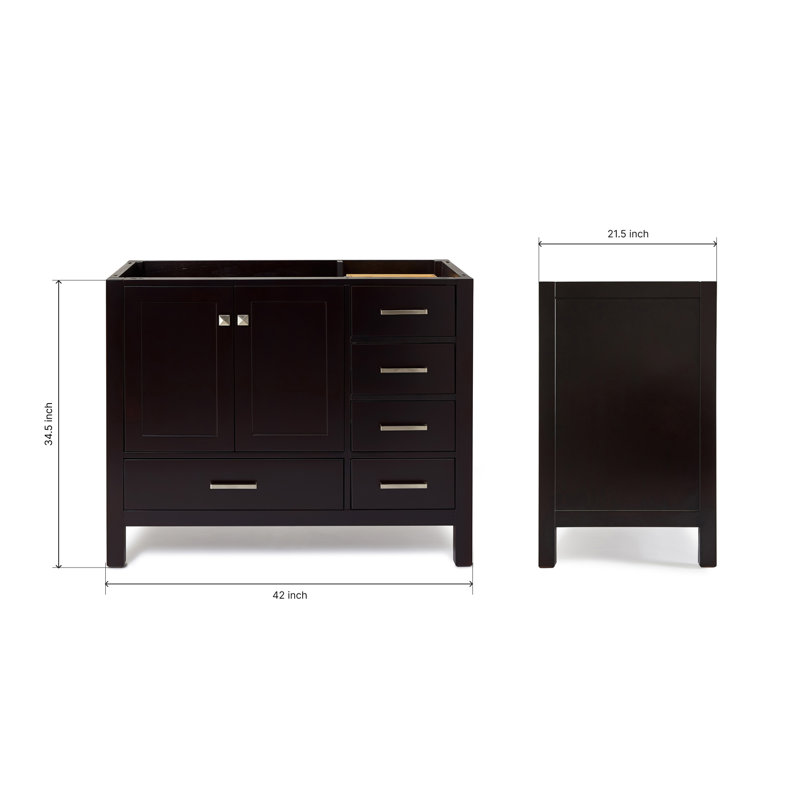 Cambridge 42'' W Single Bathroom Vanity Base, Espresso