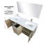 Meuble-lavabo double 60 po Rustic L 20 po x P 20 po, comptoir en marbre de culture, robinet en or rose, miroir 55 - Surface gracieuse, élégante et fonctionnelle