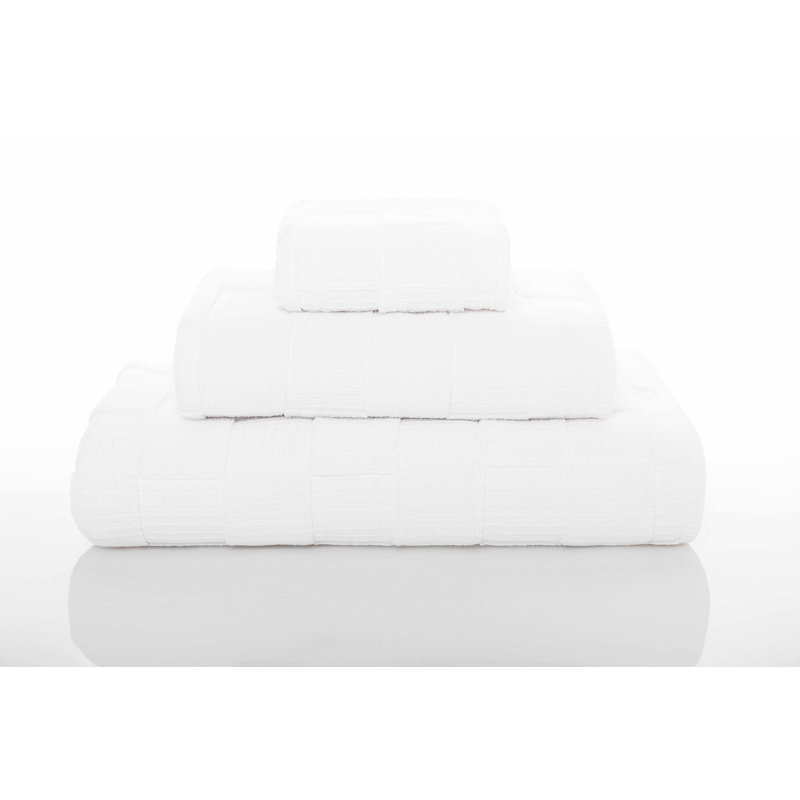 Chess Ribbed Fingertip Towel, White