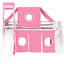 Lit mezzanine simple avec tente et tour rose