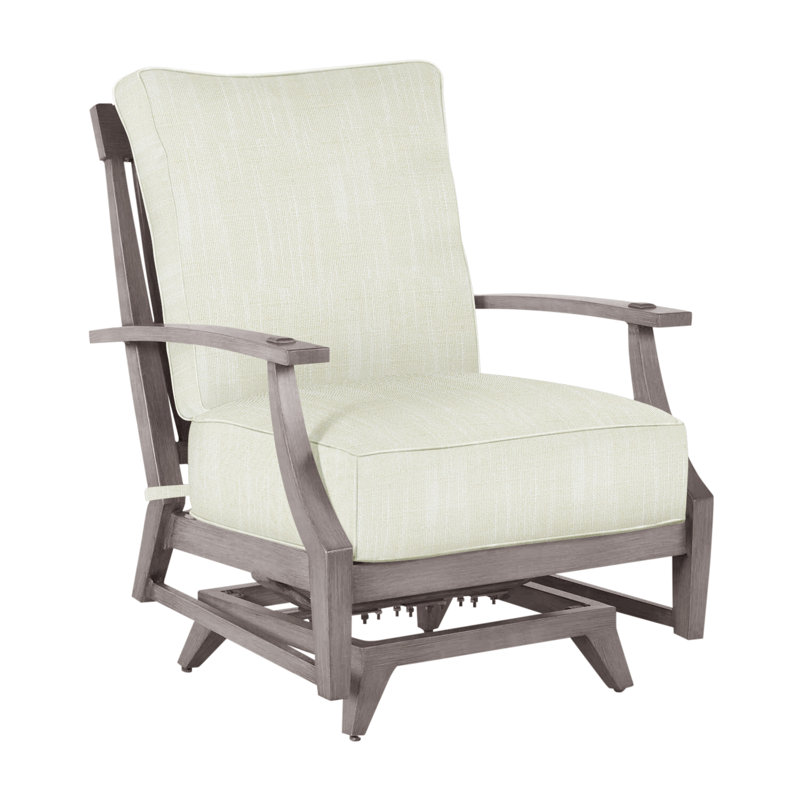 Croquet Aluminum Spring Lounge - Oyster, Welt, Oyster, Rollo Cream InsideOut® Linen