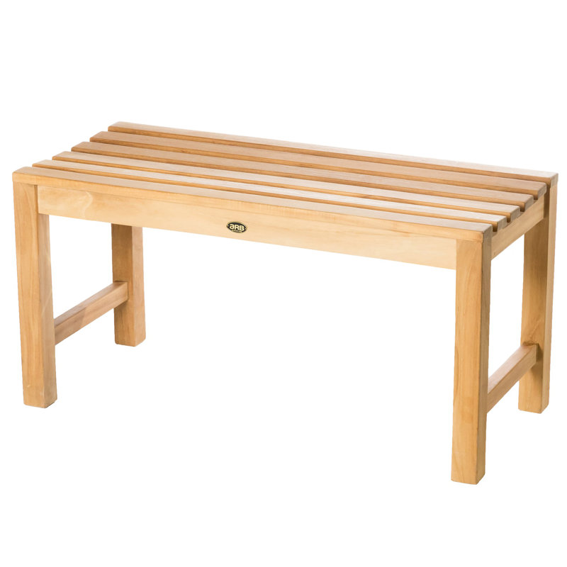 Teak Shower Bench, 17.75" H x 35.5" W x 15.75" D