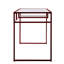 Metal Sled Base Writing Desk With Red Finish And 5mm Glass Top Storage Clear Work In Frame