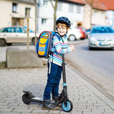 HOMCOM Electric Scooter for Kids Foldable Age 6+ Rear Brake 8 KM/H