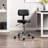 Dakotajames Adjustable Drafting Stool, Office Stool with Wheels and Backrest, Faux Leather Space-Saving Rolling Stool-123833879