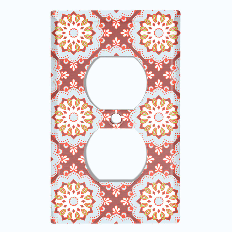 Patterned 1 - Gang Duplex Outlet Standard Wall Plate