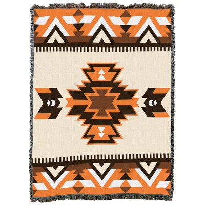 Couverture Pure Country Weavers Westward Clay - Jeté de tapisserie western tissée en coton - Fabriqué aux États-Unis (72 x 54)