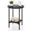 Side Table Modern Round End Table With Top & Bottom Storage Shelf-1299504793-1299504798