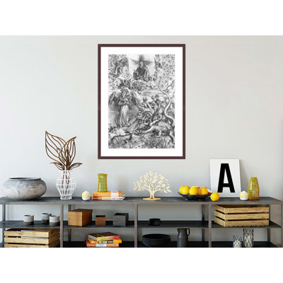 Scène de l'Apocalypse «La femme vêtue de soleil et du dragon à sept têtes» par Albrecht Dürer - Impression Giclée sur cadre