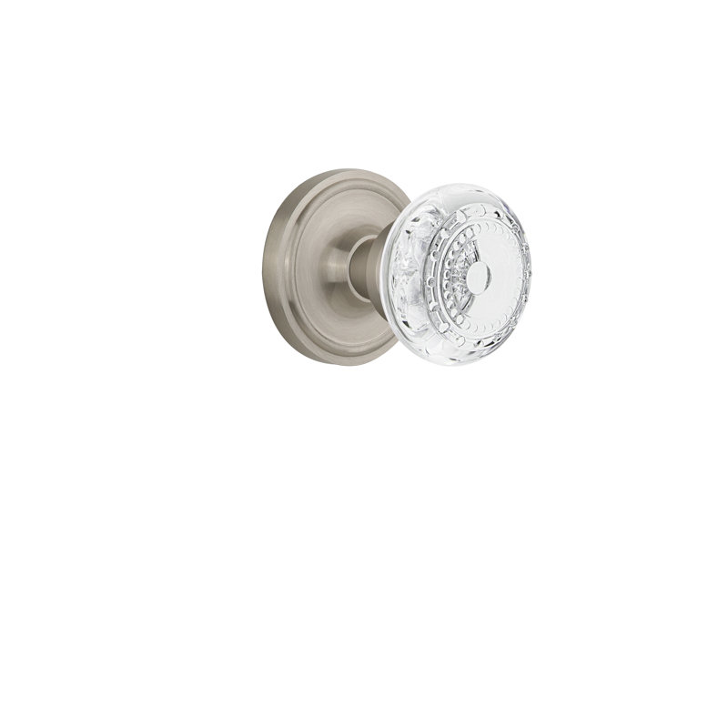 Classic Rosette with Crystal Meadows Knob, Satin Nickel, 2-3/8”