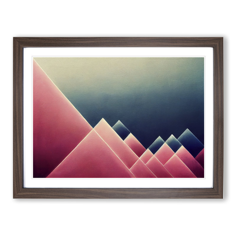 Abstract Minimalism Art - Framed Print, 25cm H x 34cm W x 2cm D, Walnut