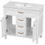 Reedlyn 36-Inch Modern Bathroom Vanity with Integrated Sink and Soft-Close Doors Crafted from MDF and Solid Wood-123817746