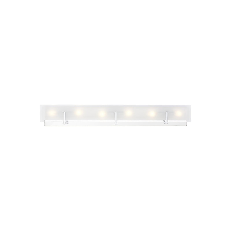 Syll six lumières murales / salle de bain de Visual Comfort Studio, Chrome, Ampoule non incluse, 6 lumières