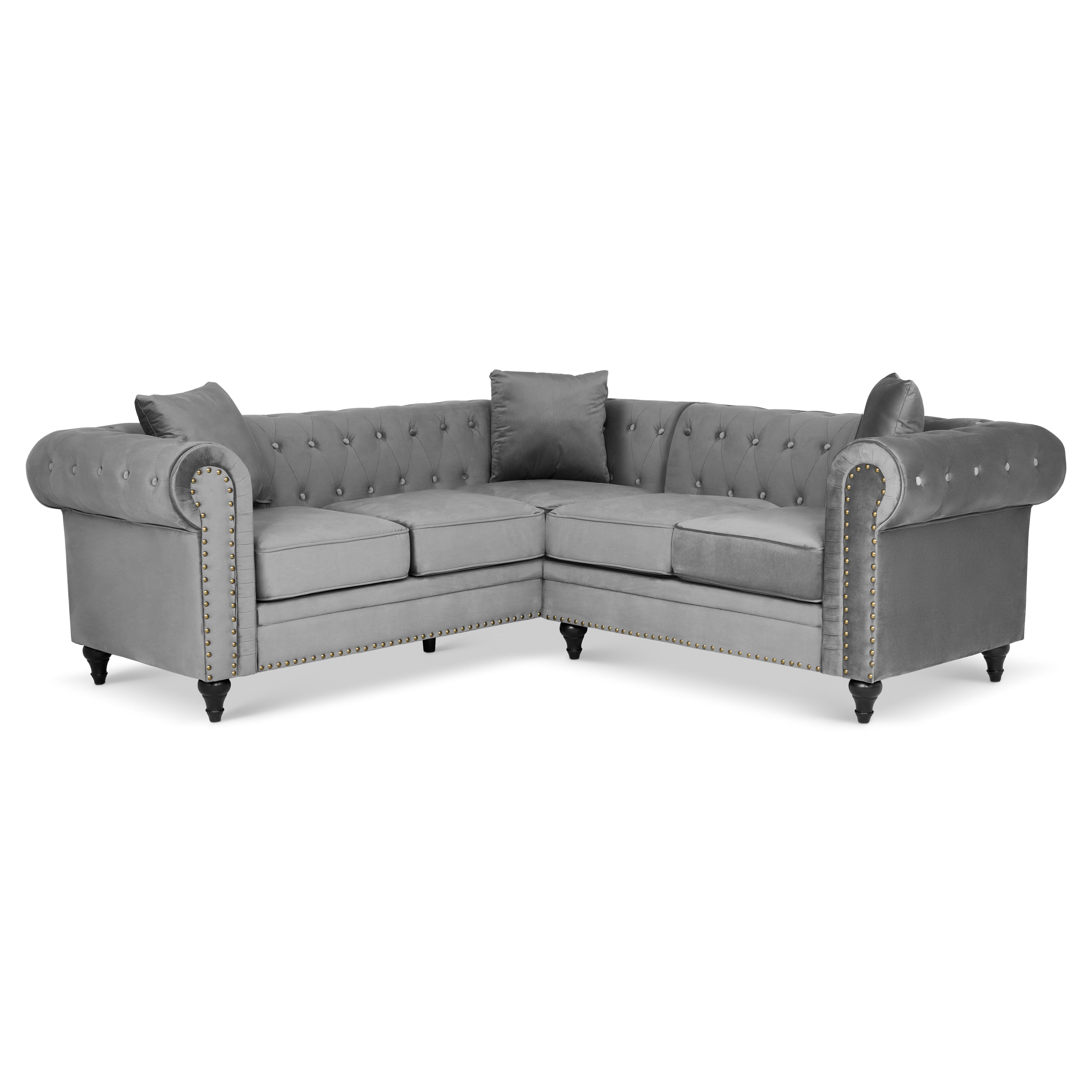 Mercer41 Rische 2 Piece Velvet Corner Sofa Wayfair.co.uk