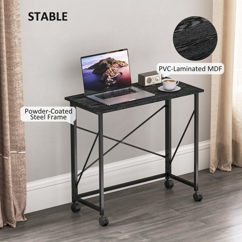 80Cm W Rectangular Writing Desk, Black/Black