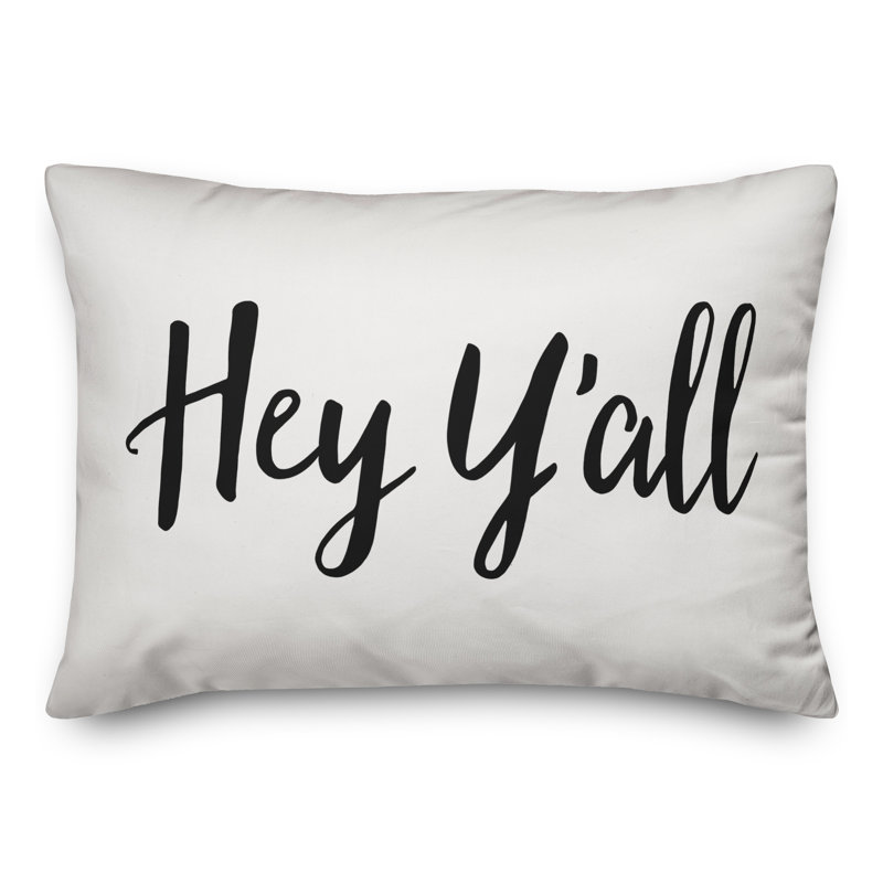 Textual Outdoor Throw Pillow, Off White/Black