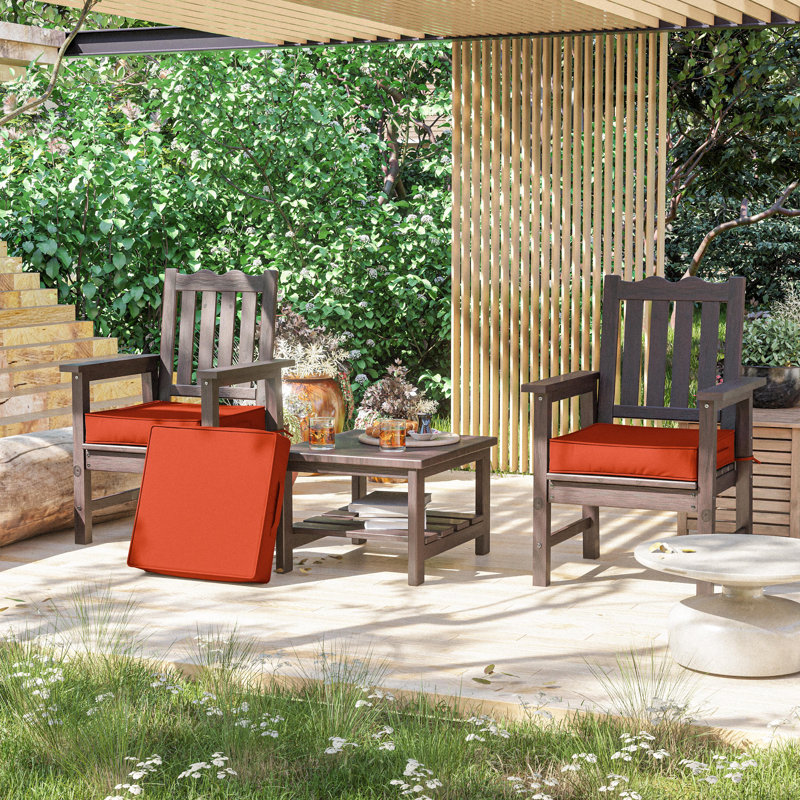 Wynee Outdoor 4” Seat Cushions And 19”X19” Outdoor Cushions Dining Seat Cushions , Orange