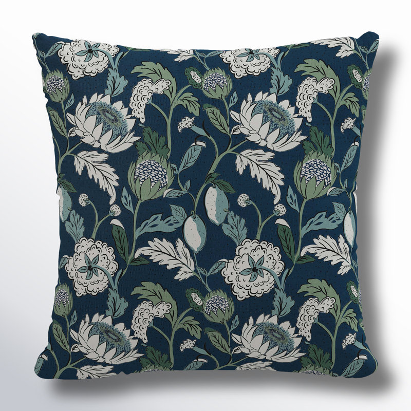 Housse de coussin en coton Arkins, 20 po x 20 po, Housse de coussin seulement - sans insert, Marine