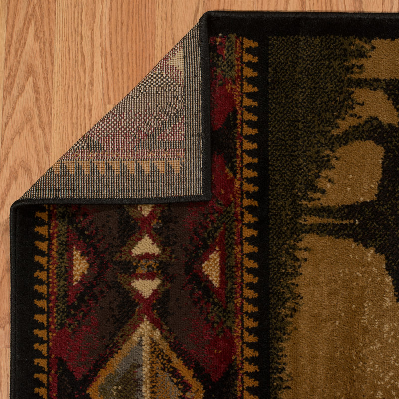 Tapis brun à imprimé animal Sayre, Rectangle 5 pi 3 po x 7 pi 2 po