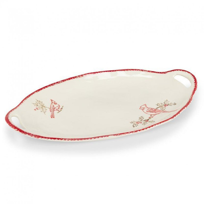 Cardinal Stamp Oval Platter