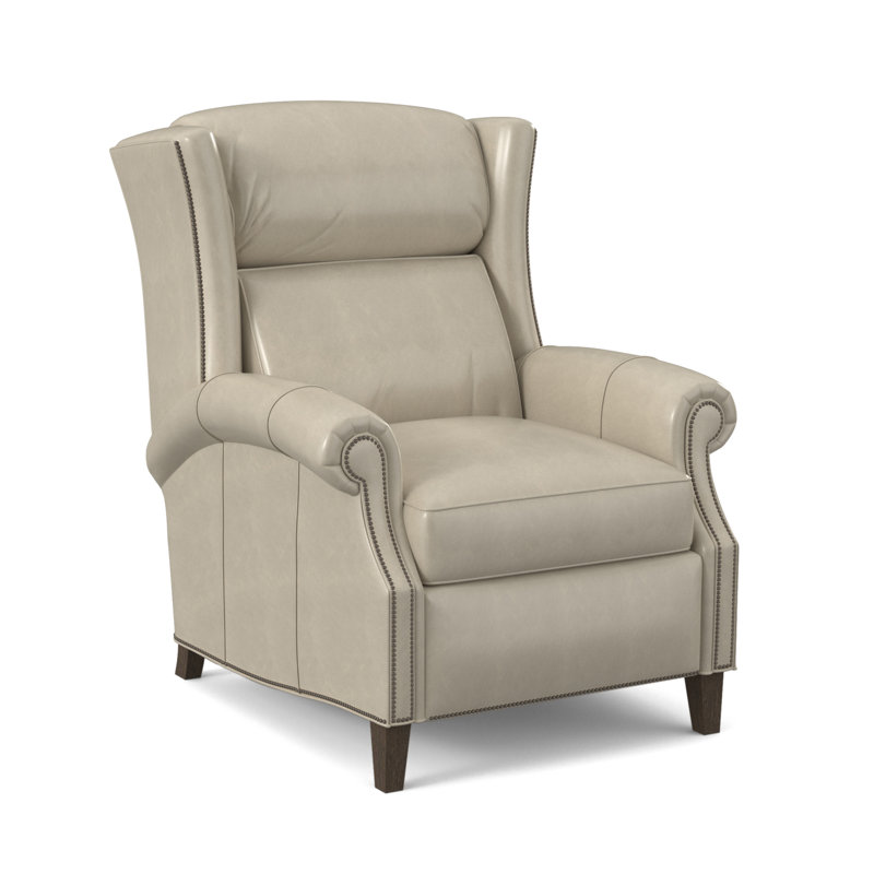 Broderick Recliner, #9 Gunmetal, Rio Mineral Genuine Leather, Cobblestone