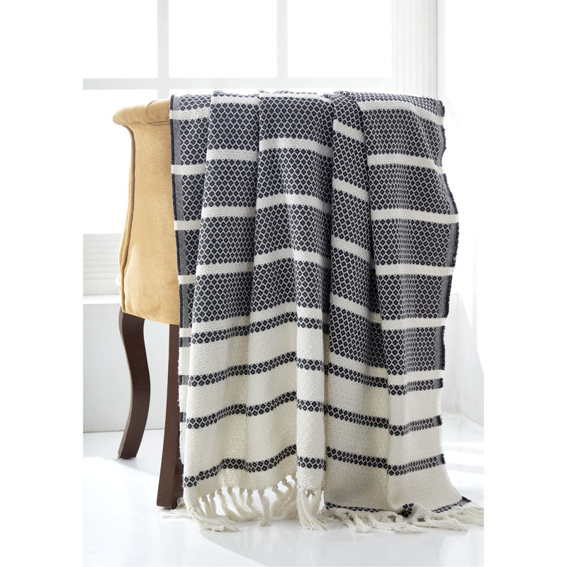 Edda Modern Cotton Throw, Slate