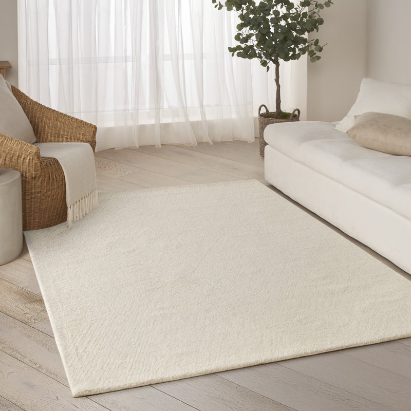 DKNY Pure Angles Ivory Modern Indoor Rug, Rectangle 3'9" x 5'9"
