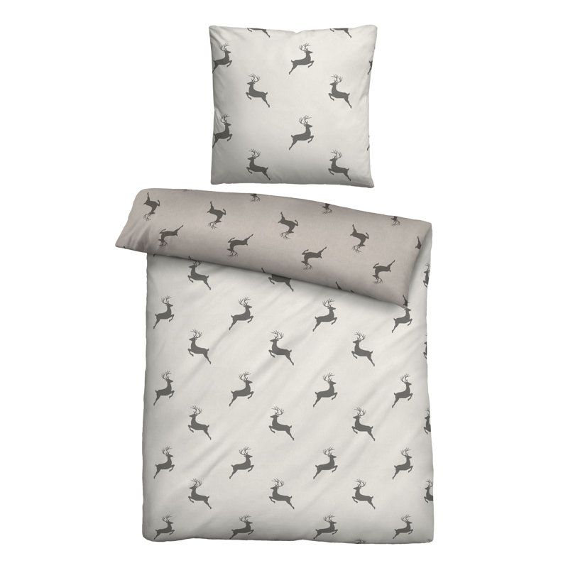 100% Cotton Duvet Cover Set, Putty, 155 x 220cm - 1 Pillowcase (80 x 80cm)