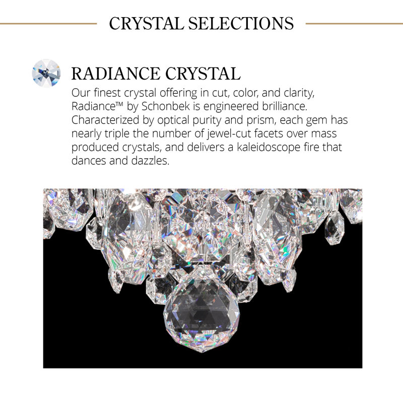 Crystal Empire 8 Light 30in x 38in Chandelier in White with Clear Radiance Crystals, 6 Lights, 178" H x 24" W x 24" D, White