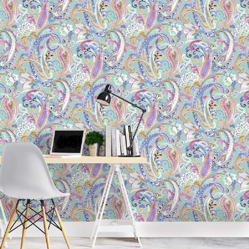 Gwenifer 10m x 68cm Matte Wallpaper Roll, Blue