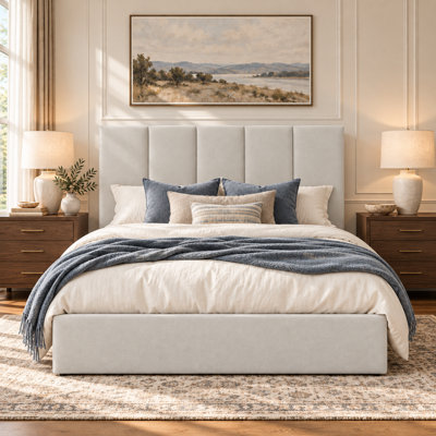 Coletti Hydraulic Lift Up Storage Upholstered Platform Bed