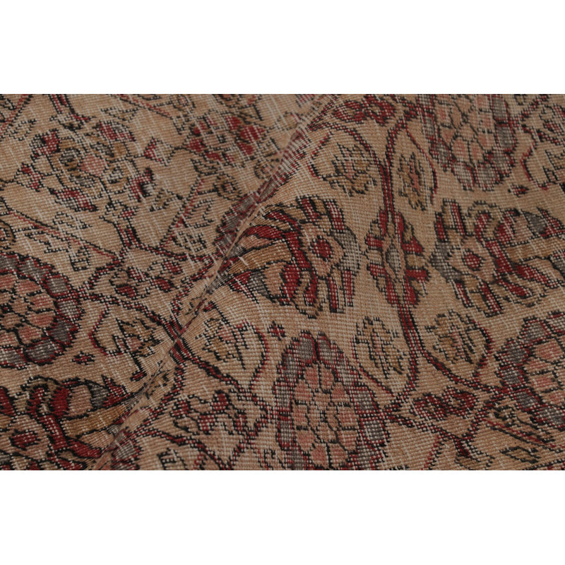 Distressed One-of-a-Kind 4'4" X 7'2" Hand Knotted Area Rug
