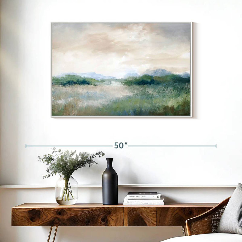 Calmer Vista, Cadre flottant blanc, 37 po x 25 po