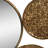 Modern Metal Wall Mirror with Overlapping Circular Design, Textured Iron and Glass Decorative Accent   