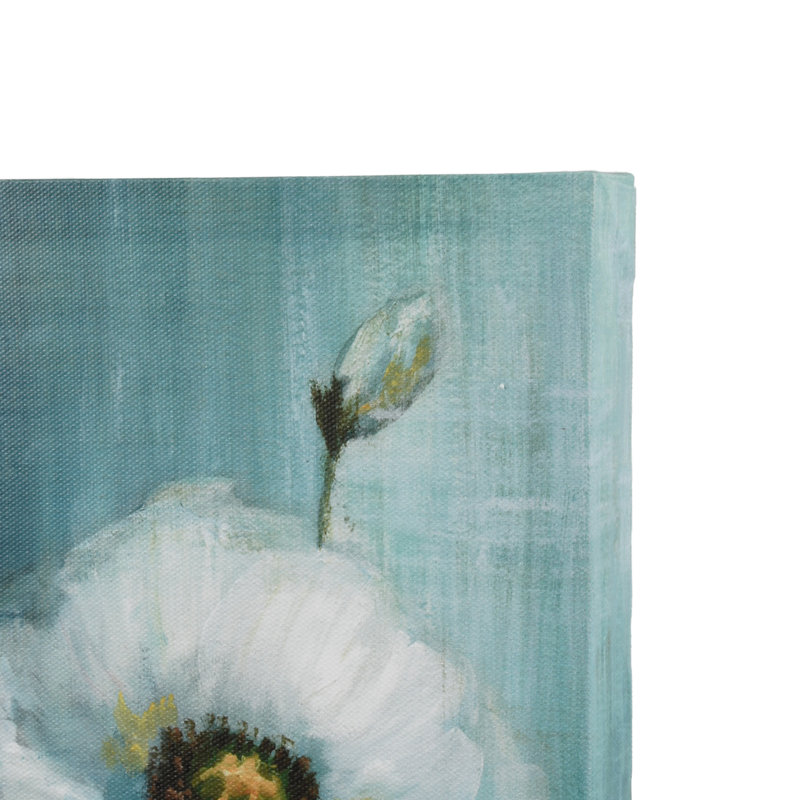 Art mural en toile vert-blanc 8 "x 20" Prinz Forest Blossoms, ensemble de 2
