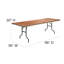 Rectangular Wood Folding Banquet Table with Clear Coated Finished Top-1621110971