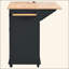 Îlot de cuisine avec prise de courant, îlot de rangement avec abattant et bois d'hévéa, rangement ouvert et support à vin, 5 roulettes, avec rangement réglable pour la maison, la cuisine et la salle à manger, noir-413520419