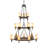 18 - Light Dimmable Wagon Wheel Chandelier
